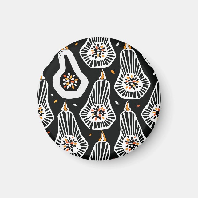 Stilvolle Pumpkins Saatgut: Nahtloses Design Magnet (Vorne)