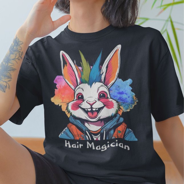 Stilvolle Rabbit-Geschenke für Friseur-Friseur-Sty T-Shirt (Stylish Rabbit Gifts for Hairdresser Hair Stylist)