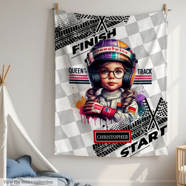 Stilvolle Racing Formel 1 Kleines Girl-Geschenk Fleecedecke (Stylish Racing Formula 1 Little Driver Girl Gift)