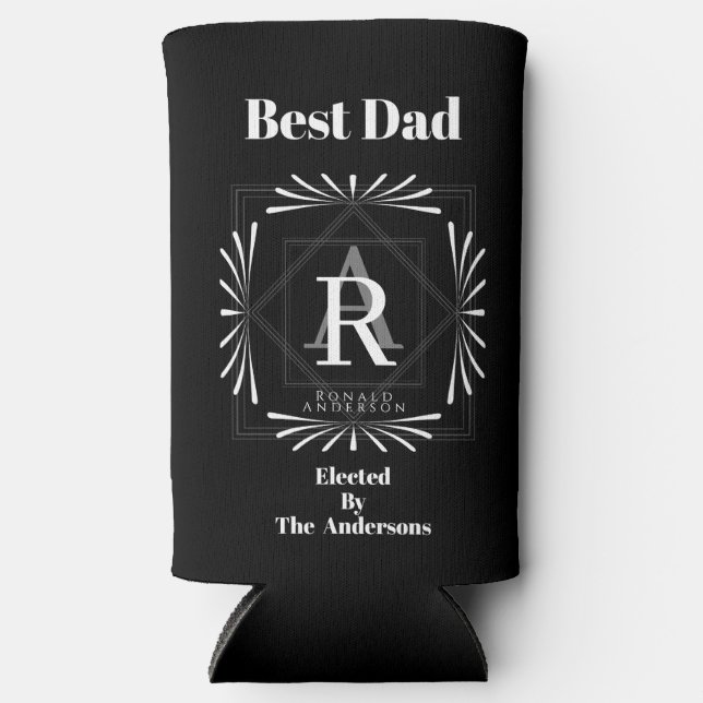 Stilvolle Rahmen Schwarz Monogram Selters Dosenkühler (Vorderseite)