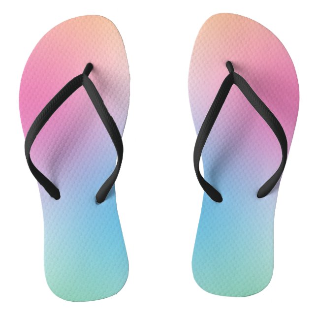 Stilvolle Rainbow-Farben Elegant Rosa Gelb Flip Flops (Fußbett)
