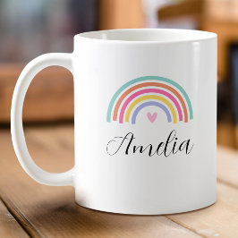 Stilvolle Rainbow Liebe Herz Personalisiert Name T Kaffeetasse