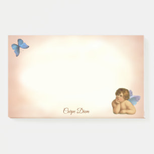 Stilvolle Raphael Cherub & Blue Butterfly Post-it Klebezettel