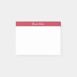 Stilvolle Raspberry Red & White Script Monogram Post-it Klebezettel