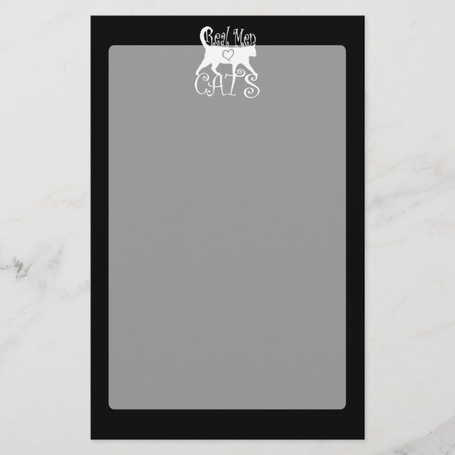 Stilvolle Real Men Liebe Schwarze Dekoration Briefpapier (Vorderseite)