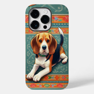 Stilvolle realistische 3D-Beagle Hunde farbenfrohe Case-Mate iPhone 14 Pro Hülle