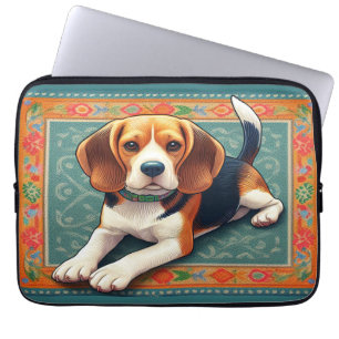 Stilvolle realistische 3D-Beagle Hunde farbenfrohe Laptopschutzhülle