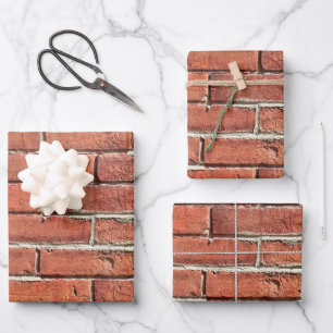 Stilvolle Red Brick Urban Wall Geschenkpapier Set