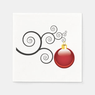Stilvolle Red Christmas Ornament Serviette