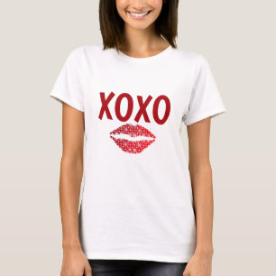 Stilvolle Red Color Lip XOXO T-Shirt