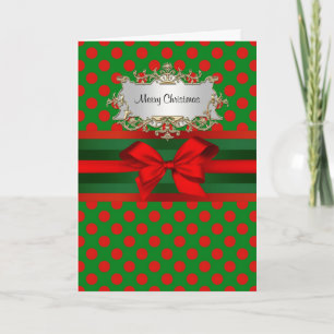 Stilvolle Red & Green Polka Dot Ribbon Weihnachten