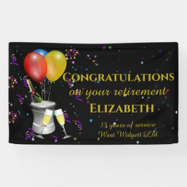 Stilvolle Renten-Feier Herzlichen Glückwunsch Banner