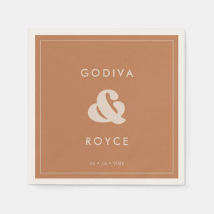 Stilvolle Retro-Braun-Zucker Hochzeit Serviette