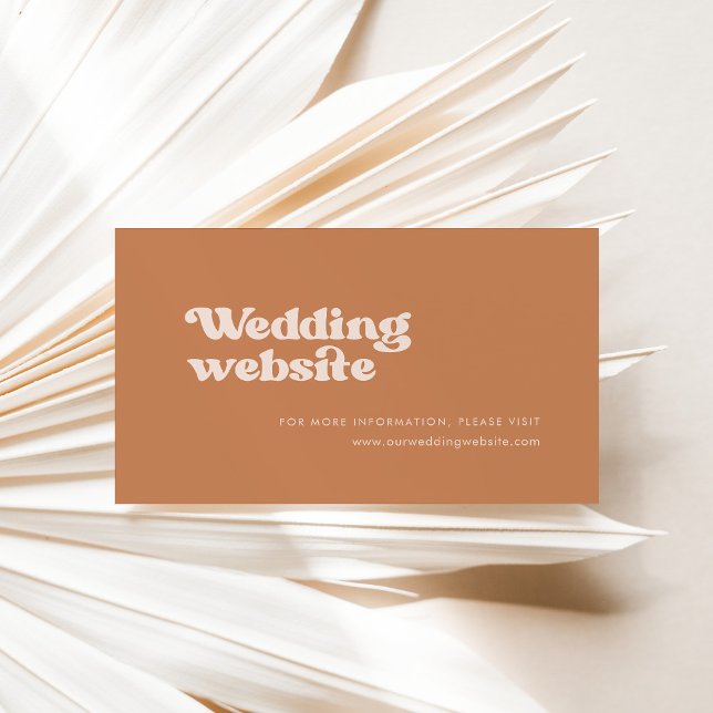 Stilvolle Retro-Braun-Zucker-Hochzeitswebsite Begleitkarte (Von Creator hochgeladen)