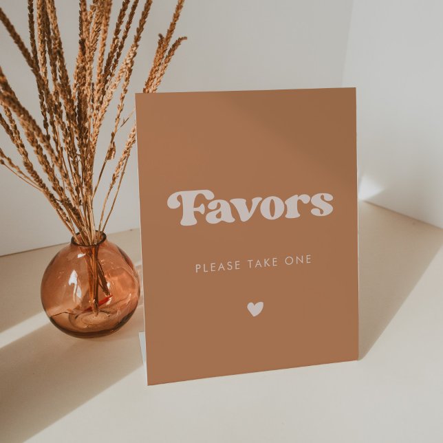 Stilvolle Retro-braune Gastgeschenke Hochzeiten Sockelschild (Von Creator hochgeladen)