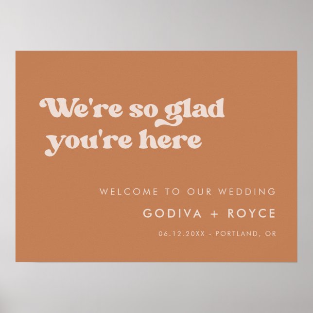 Stilvolle Retro-braune Zucker So froh, dass Sie hi Poster (Vorne)