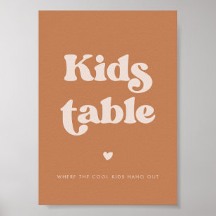 Stilvolle Retro-Brauner-Zucker-Hochzeit-Kinder-Tis Poster