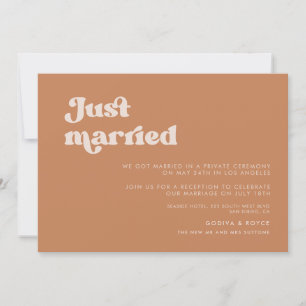 Stilvolle Retro-Brauner-Zucker-Just-married-Karte Einladung
