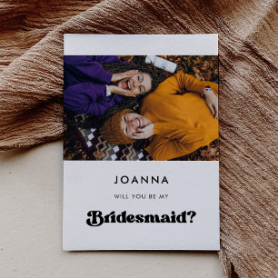 Stilvolle Retro Bridesmaid-Vorschlagskarte Einladung