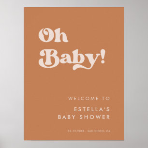 Stilvolle Retro Brown Zucker Oh Baby Poster