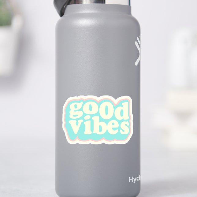 Stilvolle Retro Good Vibes Motivierend Aufkleber (Von Creator hochgeladen)