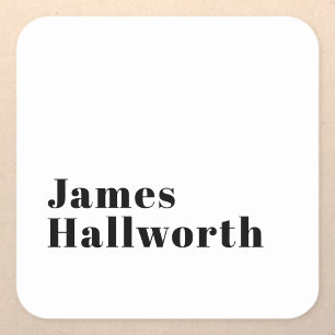 Stilvolle Retro Moderne Schrift   bearbeitbares Sc Quadratischer Aufkleber