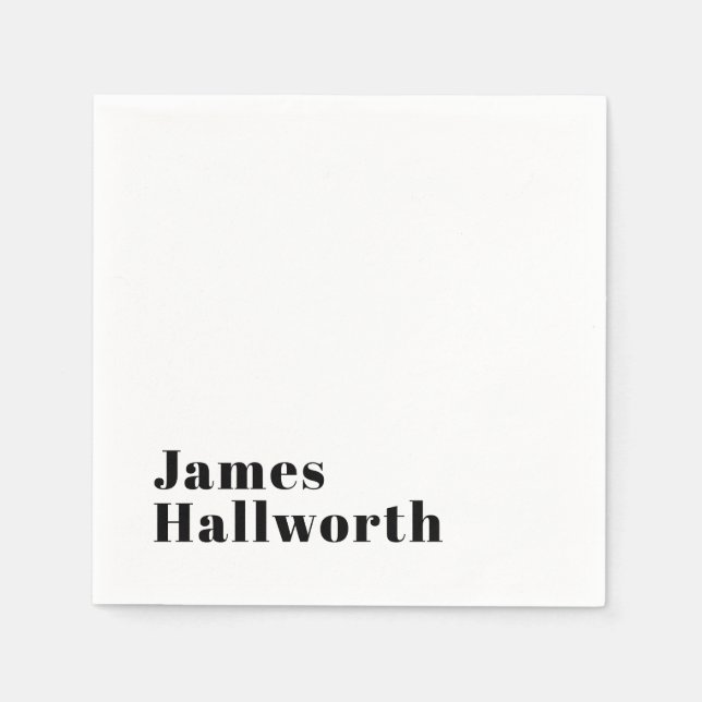 Stilvolle Retro Moderne Schrift | bearbeitbares Sc Serviette (Vorderseite)