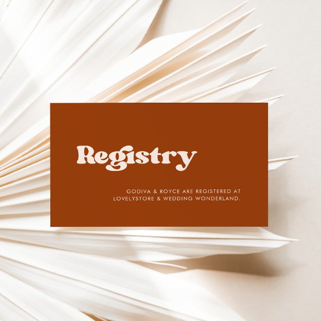 Stilvolle Retro-Orange-Eheringskarte Begleitkarte (Von Creator hochgeladen)