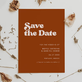 Stilvolle Retro-Orange Save The Date