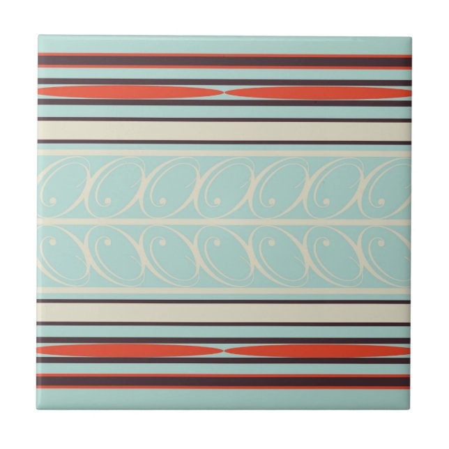Stilvolle Retro Pattern Keramik Tile Fliese (Vorderseite)