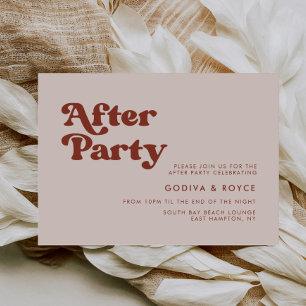 Stilvolle Retro pfirsichrosa Hochzeit nach dem Par Einladung