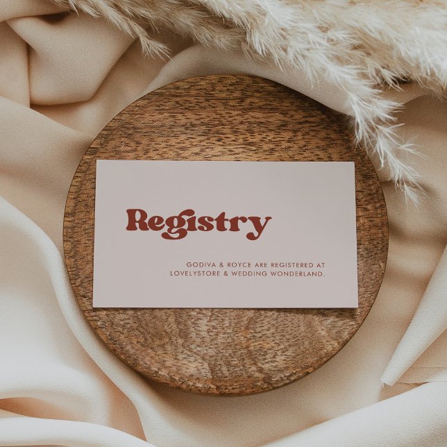 Stilvolle Retro pfirsichrosa Hochzeitskartentafel Begleitkarte (Von Creator hochgeladen)