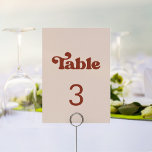 Stilvolle Retro-Rosa-Hochzeit Tischnummer<br><div class="desc">Ein Retro-Chic-Thema: adoptier dieses leicht Vintage und stilvolle typografische Design für Ihre Hochzeitsarbeit mit einem verbrannten Orange,  Terrakotta,  braunem Zucker und pfirsichrosa Thema. Vollständig anpassbarer Text,  Farben und Hintergrund.</div>