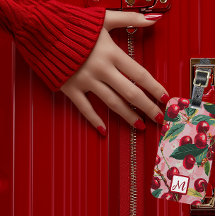 Stilvolle Retro-Rosa und Mit Monogramm Rote Kirsch