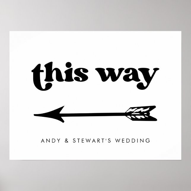 Stilvolle Retro-Schwarz-Weiß-Hochzeit Richtung Poster (Vorne)