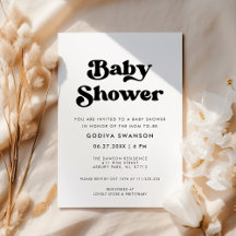 Stilvolle retro-schwarze und weiße Baby-Party zur