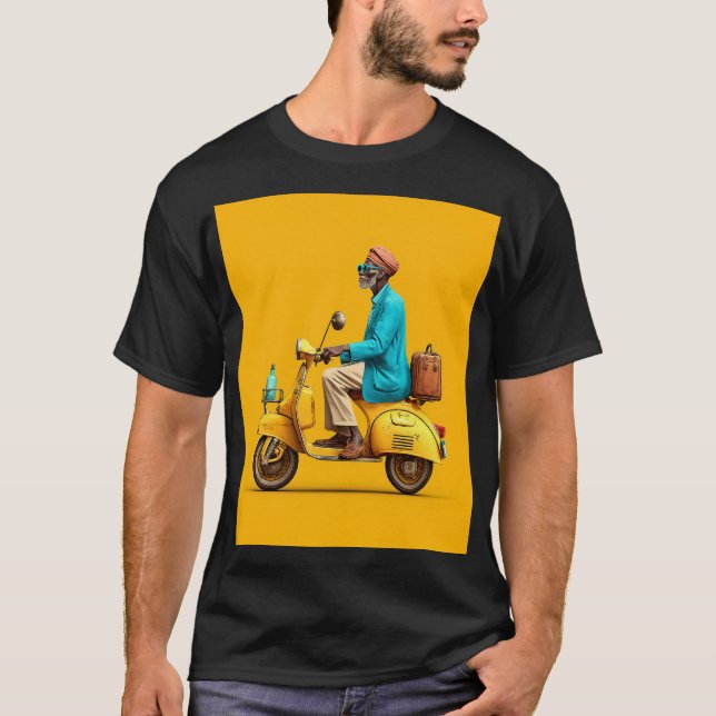 Stilvolle Retro Scooter-Fahrt T-Shirt (Vorderseite)