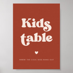 Stilvolle Retro-Terrakotta-Hochzeitstisch für Kind Poster