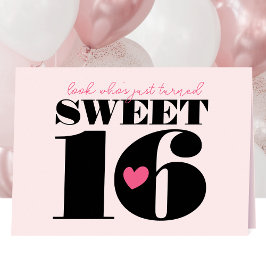 Stilvolle Retro Typografie 16 . Geburtstag Pink Bl Karte
