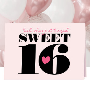 Stilvolle Retro Typografie 16 . Geburtstag Pink Bl Karte