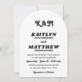 Stilvolle Retro Typografy Monogram Foto Wedding Einladung