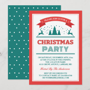 Stilvolle Retro Vintage-Typografie Weihnachtsfeier Einladung