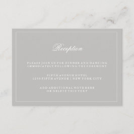 Stilvolle Rezeption in Soft Gray Begleitkarte