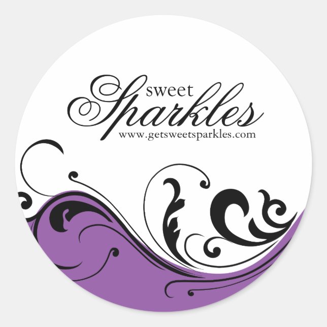 Stilvolle Rolle-verpackenaufkleber Runder Aufkleber (Vorderseite)