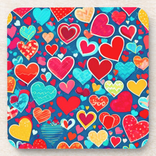 Stilvolle Romance: Chic Hearts Elegance Getränkeuntersetzer