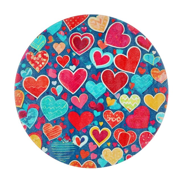 Stilvolle Romance: Chic Hearts Elegance Schneidebrett (Vorderseite)