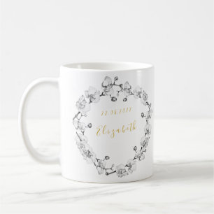 Stilvolle romantische Hochzeitskranz Kaffeetasse