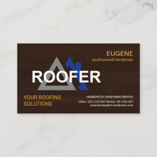 Stilvolle Roofer Signage Holztextur Dachdeckung Visitenkarte