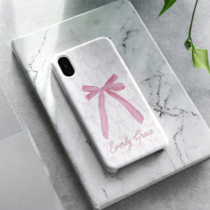 Stilvolle rosa Ästhetische Schleifen personalisier iPhone 16 Hülle