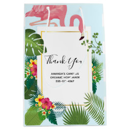 Stilvolle rosa Flamingo Tropical Business Mittlere Geschenktüte